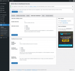 Page screenshot: ProfilePress → Admin Bar & Dashboard