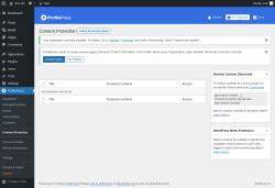 Page screenshot: ProfilePress → Content Protection