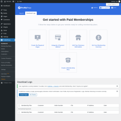 Page screenshot: ProfilePress &rarr; 
                        Download Logs                    