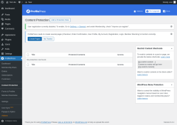 Page screenshot: ProfilePress → Content Protection