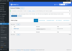 Page screenshot: ProfilePress → Forms & Profiles