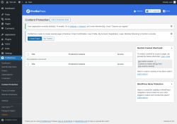 Page screenshot: ProfilePress &rarr; Content Protection
