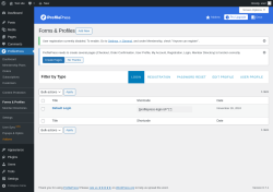 Page screenshot: ProfilePress → Forms & Profiles