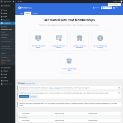 Page screenshot: ProfilePress &rarr; Membership Plans &rarr; 
                        Groups                    