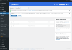 Page screenshot: ProfilePress &rarr; Content Protection