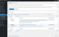Page screenshot: Plugins &lsaquo; Test site &mdash; WordPress