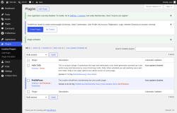 Page screenshot: Plugins &lsaquo; Test site &mdash; WordPress