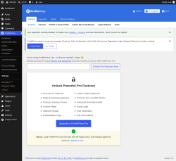Page screenshot: ProfilePress &rarr; Settings