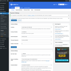 Page screenshot: ProfilePress → Settings → 
                        Payments                    