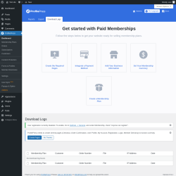 Page screenshot: ProfilePress &rarr; 
                        Download Logs                    