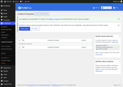 Page screenshot: ProfilePress &rarr; Content Protection