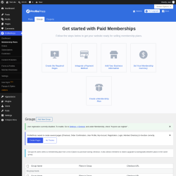 Page screenshot: ProfilePress &rarr; Membership Plans &rarr; 
                        Groups                    