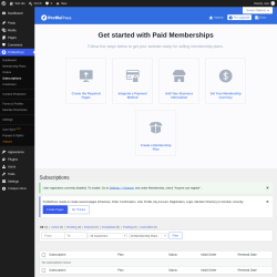 Page screenshot: ProfilePress &rarr; Subscriptions
