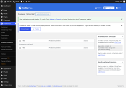 Page screenshot: ProfilePress &rarr; Content Protection