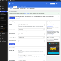 Page screenshot: ProfilePress &rarr; Settings &rarr; 
                        Payments                    