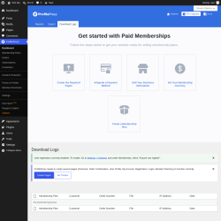 Page screenshot: ProfilePress &rarr; 
                        Download Logs                    