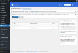 Page screenshot: ProfilePress → Content Protection