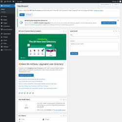 Page screenshot: Dashboard ‹ Test site — WordPress