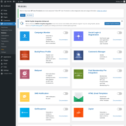 Page screenshot: User Frontend → Modules
