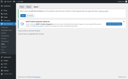 Page screenshot: User Frontend → Tools → Export