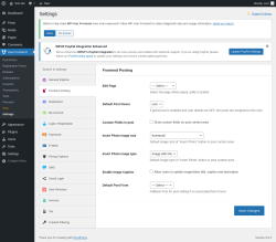 Page screenshot: User Frontend → Settings →  Frontend Posting