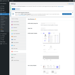 Page screenshot: User Frontend → Settings →  User Directory 
    

