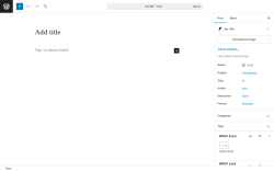 Page screenshot: Add Post ‹ Test site — WordPress