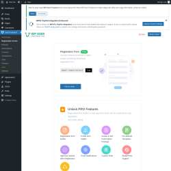 Page screenshot: User Frontend → Registration Forms