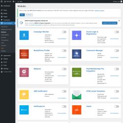 Page screenshot: User Frontend → Modules