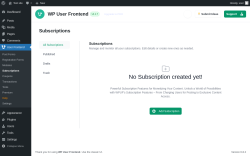 Page screenshot: User Frontend → Subscriptions