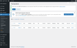 Page screenshot: User Frontend → Transactions