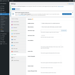 Page screenshot: User Frontend → Settings →  Invoices 
    

