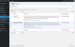 Page screenshot: Plugins &lsaquo; Test site &mdash; WordPress