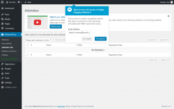 Page screenshot: WebinarPress → Attendee Lists