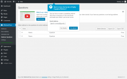 Page screenshot: WebinarPress → Webinar Questions