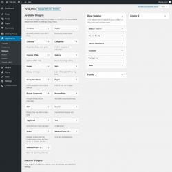 Page screenshot: Widgets ‹ Test site — WordPress