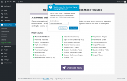 Page screenshot: WebinarPress → Upgrade to PRO