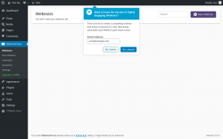 Page screenshot: Webinars ‹ Test site — WordPress