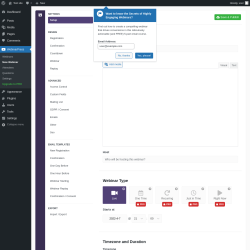 Page screenshot: WebinarPress → New Webinar