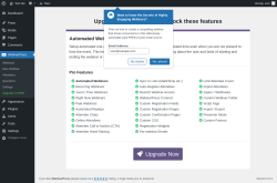 Page screenshot: WebinarPress → Upgrade to PRO