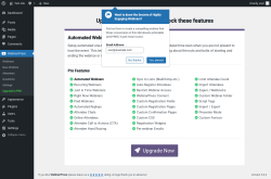 Page screenshot: WebinarPress → Upgrade to PRO