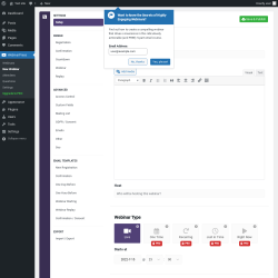 Page screenshot: WebinarPress → New Webinar