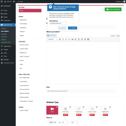 Page screenshot: WebinarPress → New Webinar