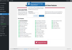 Page screenshot: WebinarPress → Upgrade to PRO