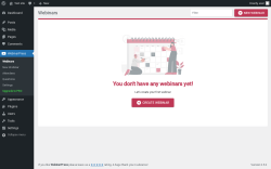 Page screenshot: Webinars ‹ Test site — WordPress