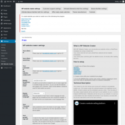 Page screenshot: WP Website Creator &lsaquo; Test site &mdash; WordPress
