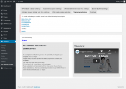 Page screenshot: Settings &rarr; WP Website Creator &rarr; Theme manufacturer
