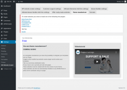 Page screenshot: Settings &rarr; WP Website Creator &rarr; Theme manufacturer