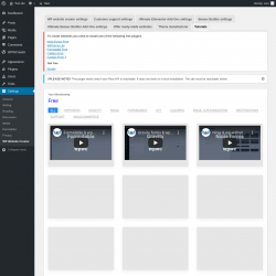 Page screenshot: Settings &rarr; WP Website Creator &rarr; Tutorials