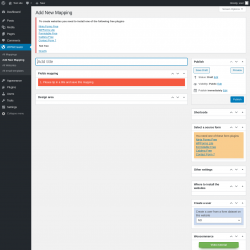 Page screenshot: WPWCreator &rarr; Add New Mapping